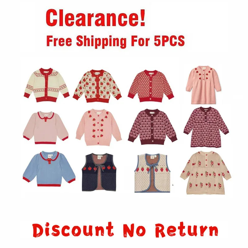 Clearance Christmas 2025 Winter Strawberry Sweater Girl New Cardigan Jacket Children Clothes Baby Knitwear Kid Boys Sweaters