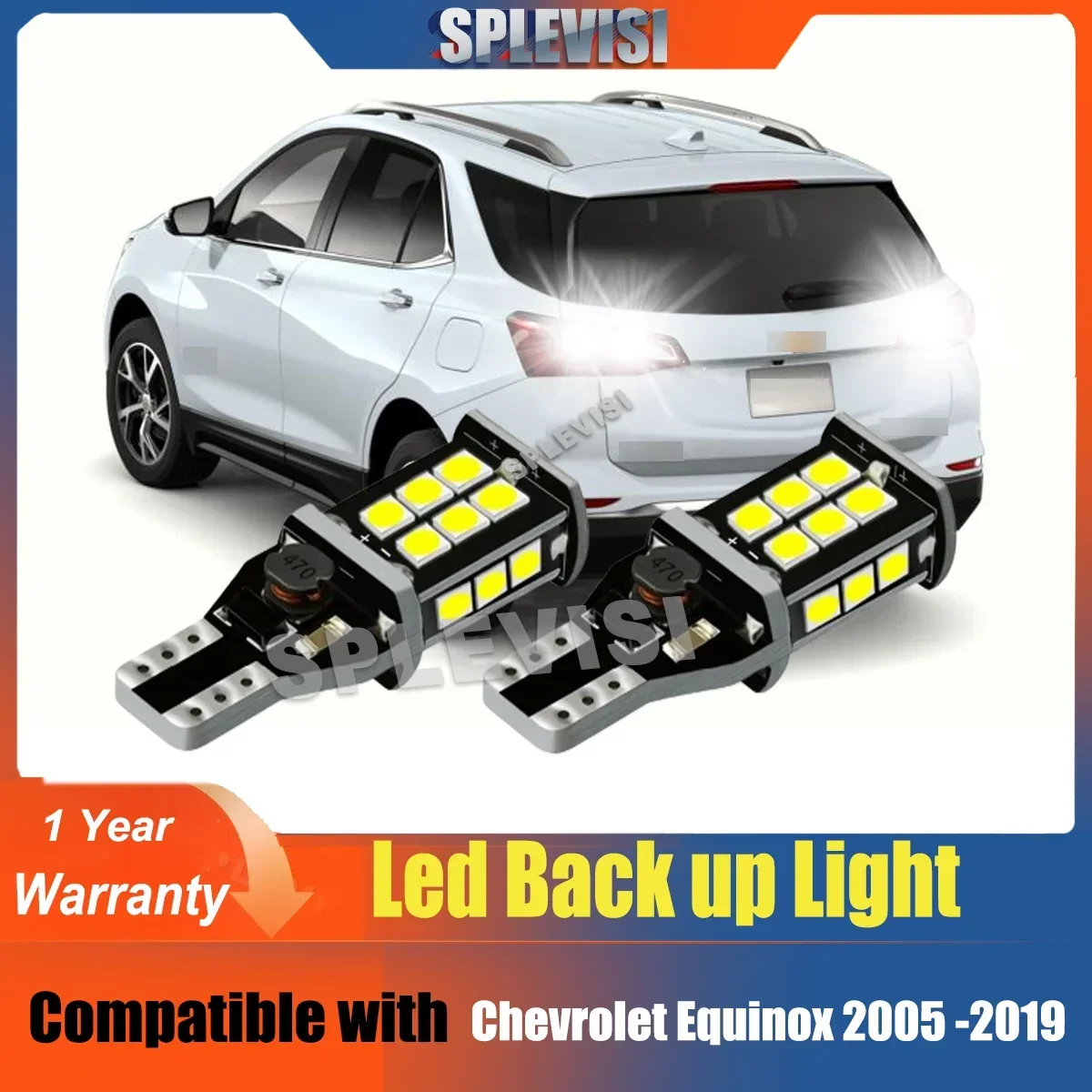 

2x Super White LED Reverse Backup Lamp Light For Chevrolet Equinox 2005 2006 2007 2008 2009 2010 2011 2012 2013 2014 2015-2019