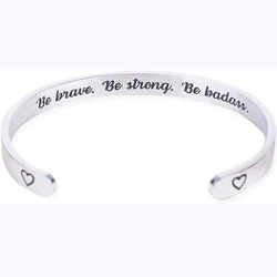 Hidden Message Bracelet - Be brave. Be strong. Be badass - Meaningful gifts for Women Friendship Birthday Gifts for BFF Sister