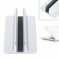 Aluminum Vertical Laptop Stand Bracket, MacBook Pro Desktop Stand, Adjustable Holder, Silver
