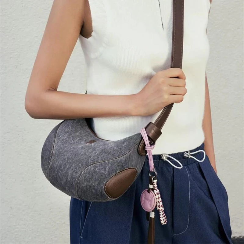 KUNOGIGI 2025 Baseball Bag Underarm Women's Small New Moon Niche Crossbody Bag