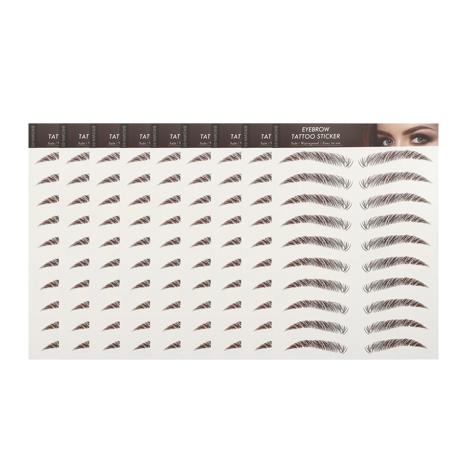 

9 Sheets Brows Waterproof Eyebrow Stickers 6D Hair-Like Eyebrows Temporary Tattoos