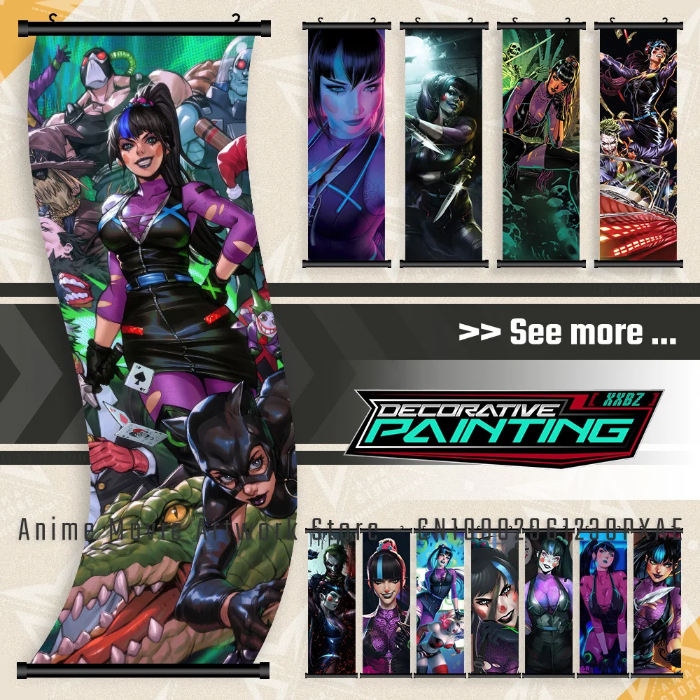 

DC Comics Legion Of Doom Character Punchline Wall Artwork Canvas Scrolls Pictures Print Poster Hanging Painting Home Decoration