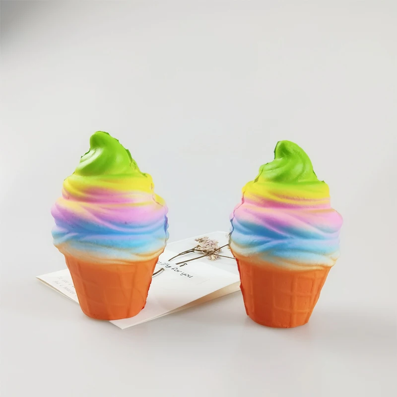 New Colorful Ice Cream Squishy Bread Cake Scented Slow Rising Phone Straps Soft Squeeze Toy Stress Relief for Kid Xmas Gift Toy