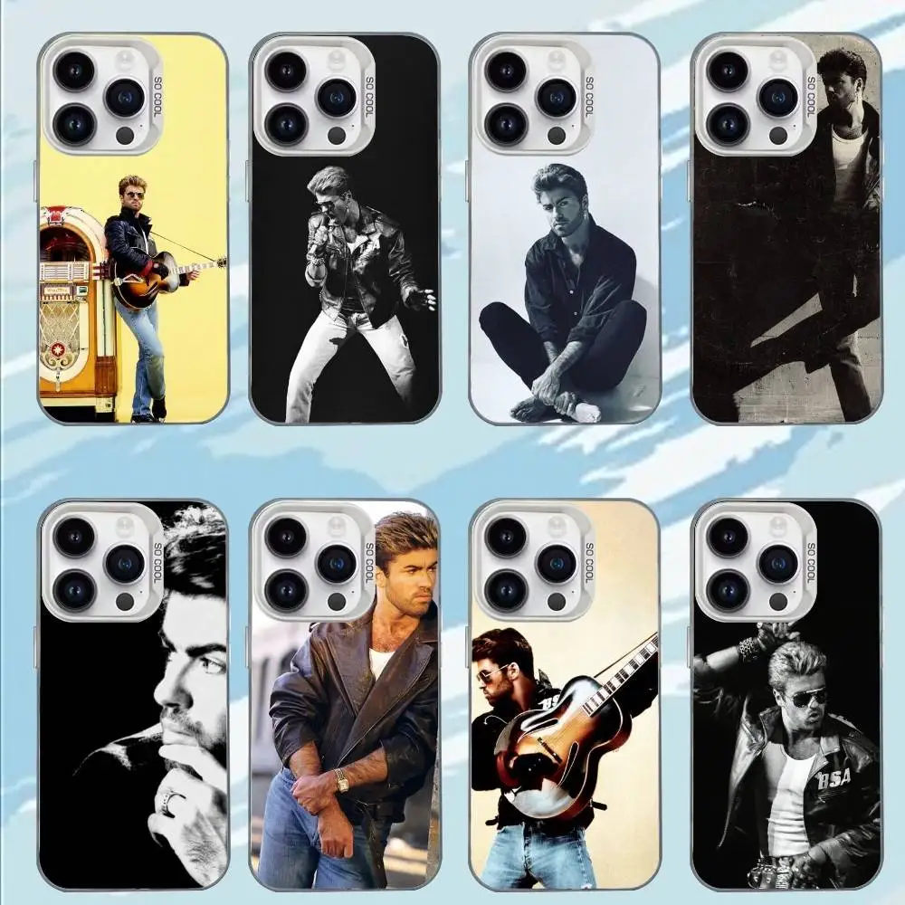 

S-Singer G-George Michael Phone Case For iPhone 17,16,15,14,13,12,11,Mini,Pro,E,MAX White Candy Matte Shockproof Cover