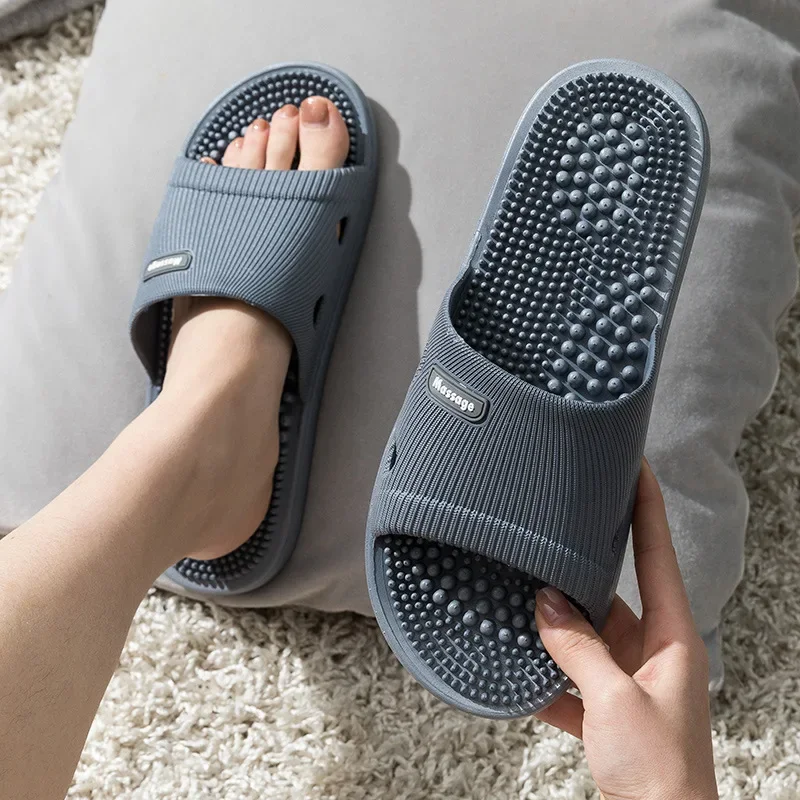 Women Men Foot Massage Slippers Indoor Outdoor Comfortable Bathroom Anti-slip Slides Couples Soft Relief Feet Health Care Shoes