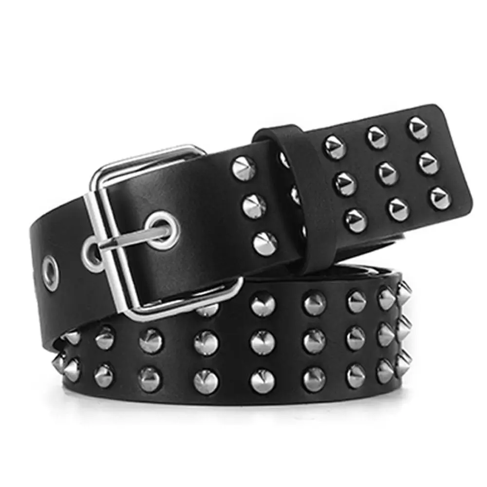 Luxury Rivet Belt Metal Pyramid Straps Men Women Punk Rock Hardware Jeans Designer Waist Belts