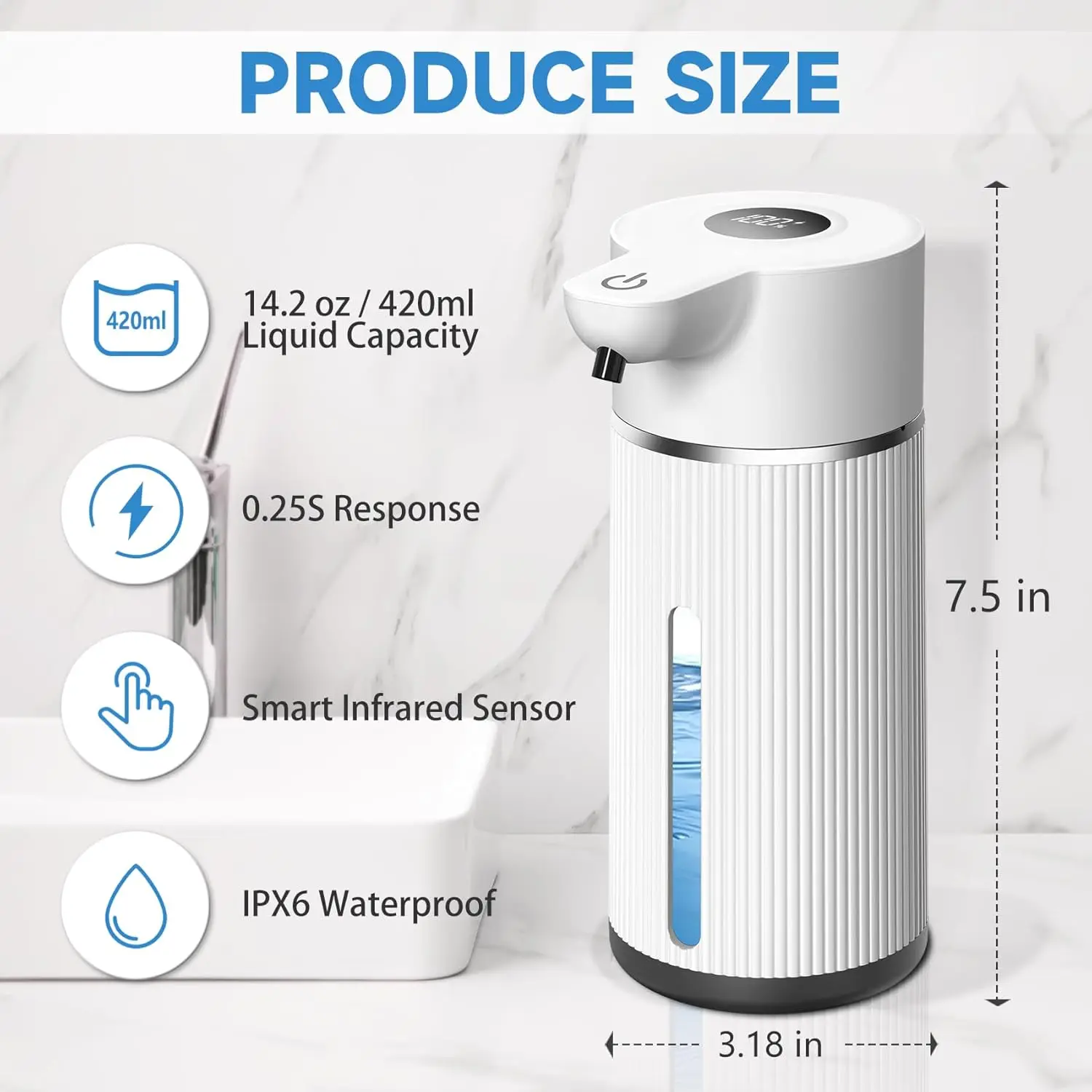 STLF Wall Mount Automatic Sensing Kitchen Bathroom Soap Dispensing Pump USB Battery Hotel Smart Liquid Soap Dispenser