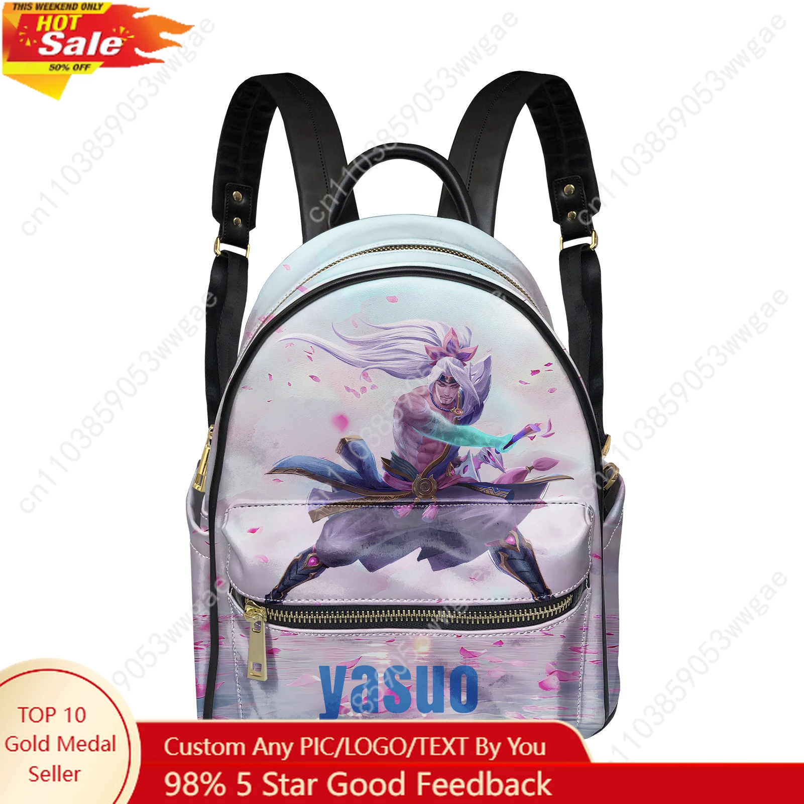 

Yasuo Backpack Womens Mens Knapsack Tailor-made Text Image Double Shoulder Bag Business Travel Bookbag Rucksack Gifts Daypack