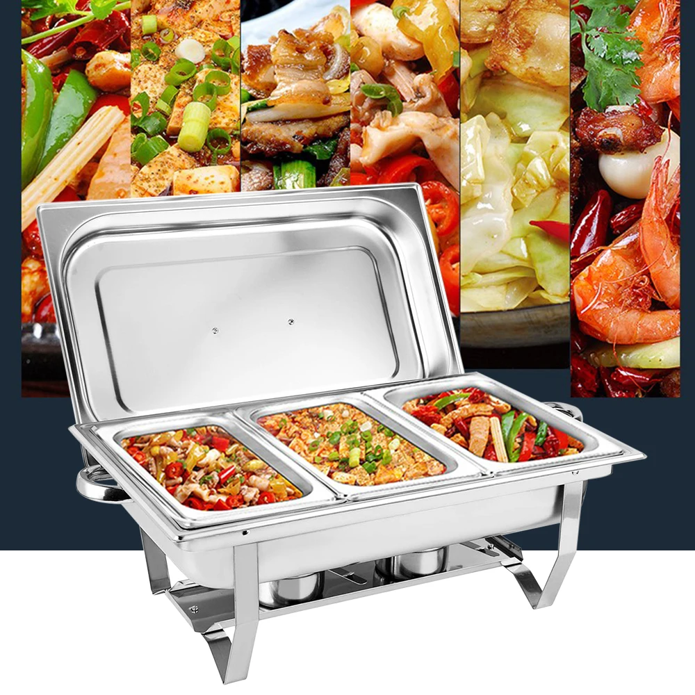 3*3LChafing Dish Container Warming Container Food Warmer Catering Buffet Chafing Dish Set Food Warmer Container