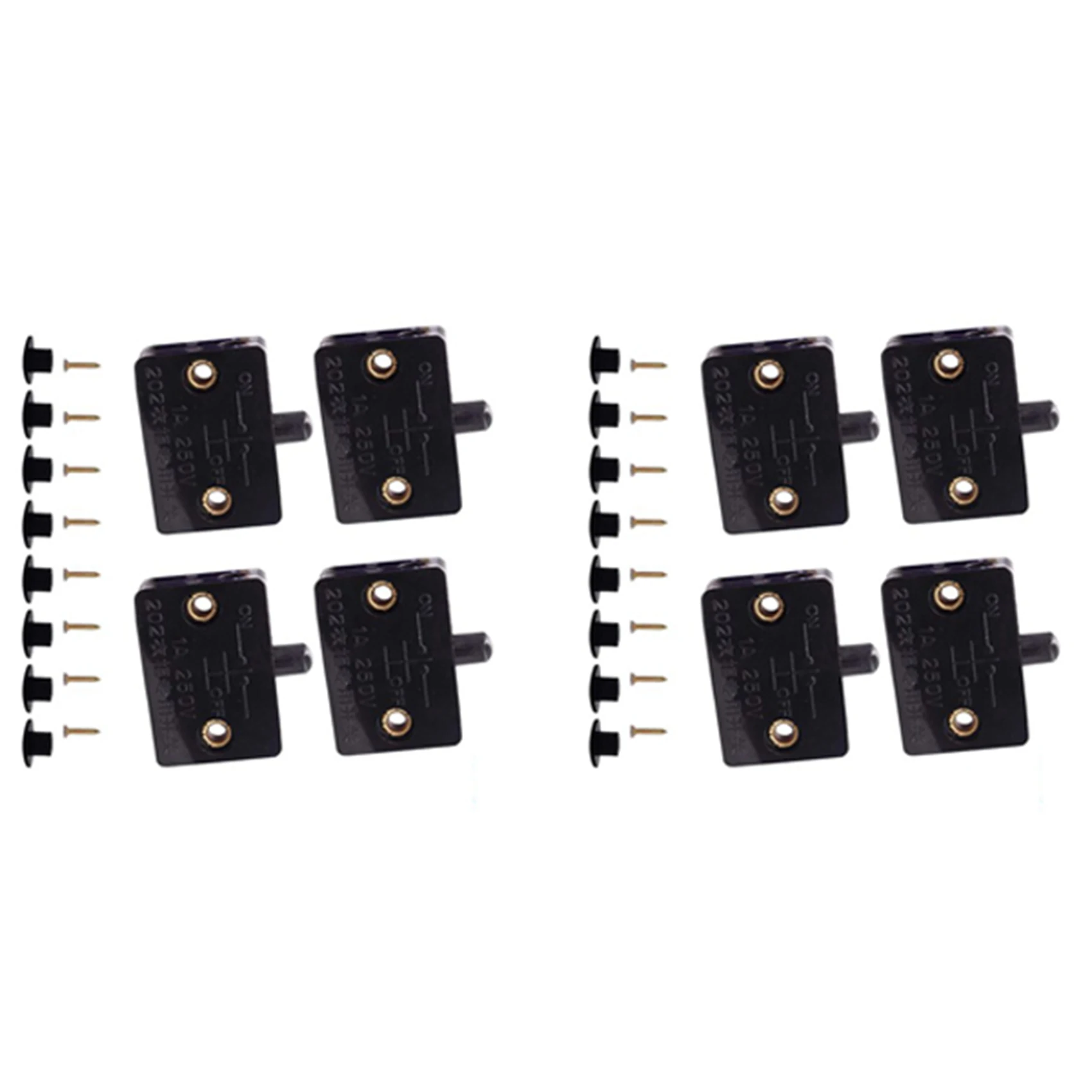 SYW-12 Pcs Cabinet Door Switch Cabinet Lamp Switch Drawers Open On Close Door Applicable To 12V 24V 110V Black