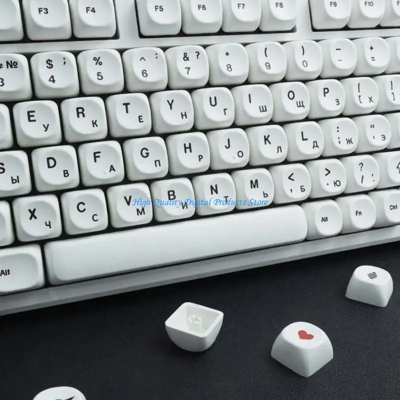 U2JE White PBT Keycap Set 129Keys MOA Profile 9.9Mm Height For Mechanical Keyboard