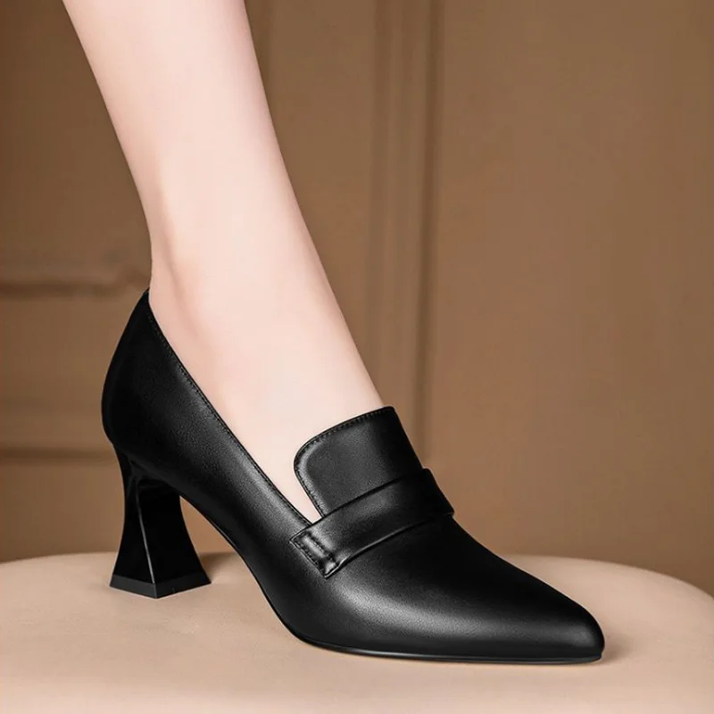 FHANCHU-Escarpins à Talons Hauts en Cuir de Vachette pour Femme, Chaussures Astronomiques Souples à la Mode, Slip-On, Parker Jolie tu, Noir, Bleu, Livraison Directe, Nouveau, 2023