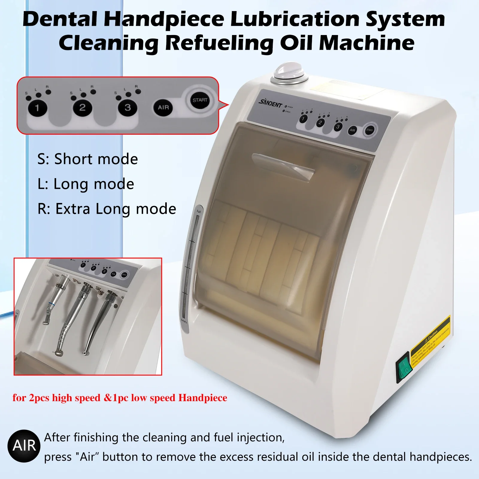 Dental Lab Handpiece Automatic Lubrication System Oil Machine - Cleaning Refueling Lubricant for Dental Tools