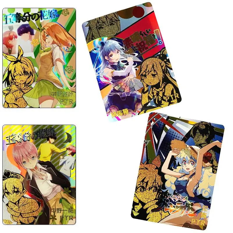 

Anime Goddess Story Ptr Series Nakano Yotsuba Aqua Cartoon Characters Bronzing Collection Flash Card Toys Christmas Gift