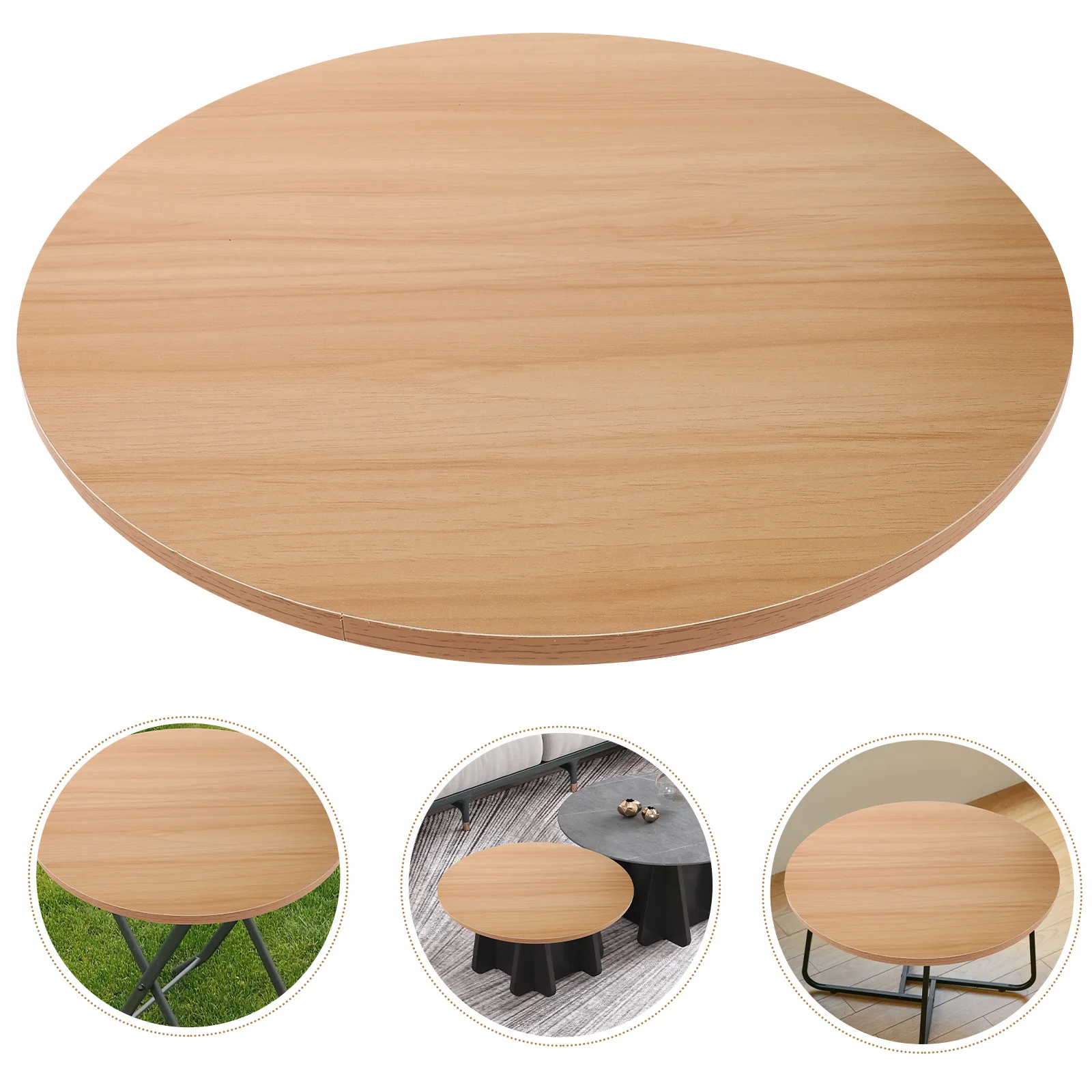 

Thick Round Table Wood Desktop Replacement Dining Coffee Table Countertop Natural Wood Grain Smooth Easy Clean