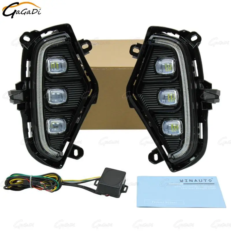 

For Toyota RAV4 2019-2021 DRL Led Turn Signal Lights Waterproof Front Foglights 1Pair Daytime Running Lamp Auto Parts Accessorie