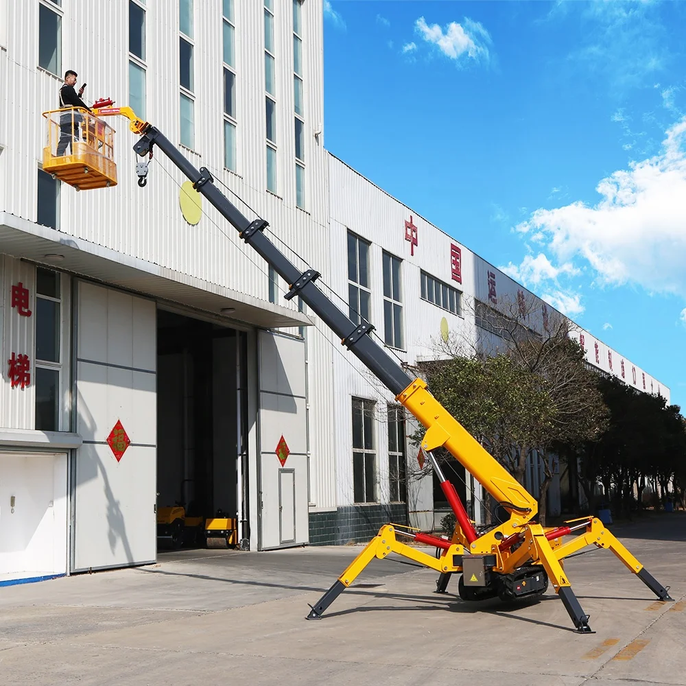 Diesel 8ton Folding Construction Portable Crane Lifting Equipment Remote Control Spider Crane Lifting Crane for Sale