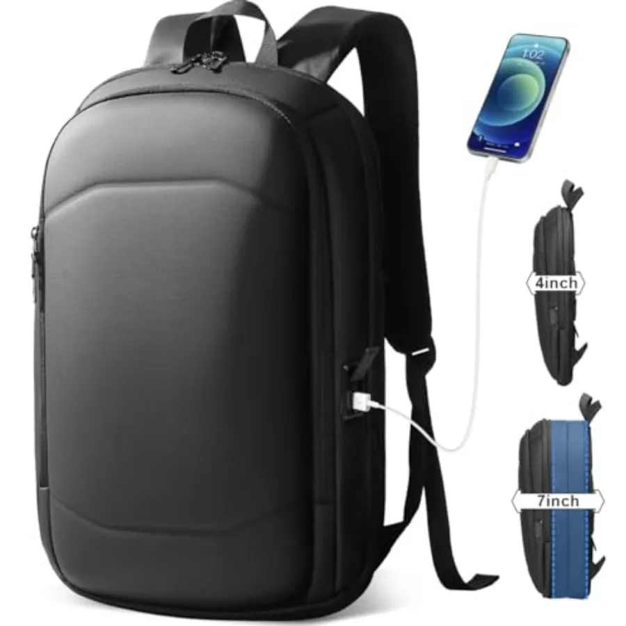 

Business Backpack for Men, Slim and Expandable Waterproof Travel Laptop Backpack with USB Chargg, Anti-Theft Lightweight Large