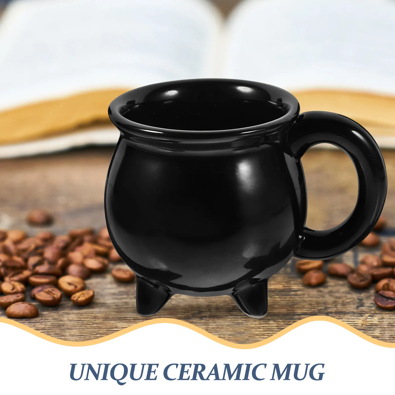 Witch-Themed Ceramic Cauldron Mug for Coffee, Hot Chocolate, Tea, Wine & Cocktails – Fat Design Drinking Cup