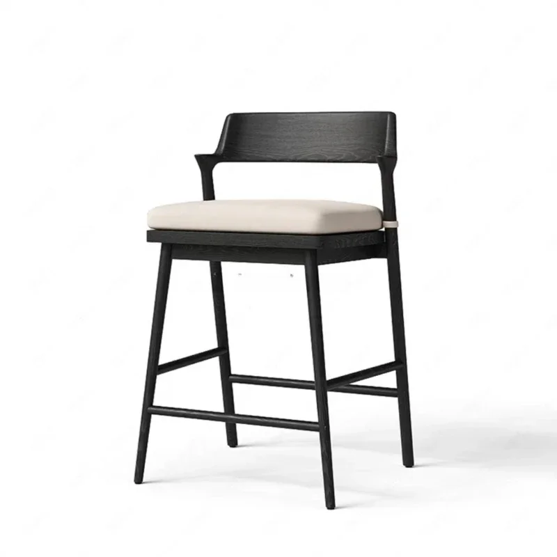 

Modern wooden dining chairs with upholstered fabric cushions, environmentally friendly and durable, suitable for family dining