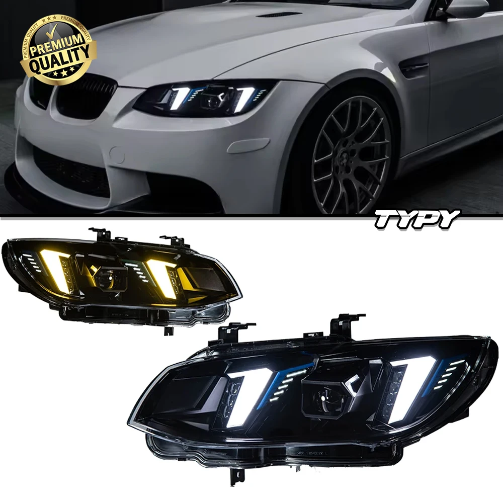 

Фара для BMW 3 серии E92 E93, светодиодная фара 2010-2013, фары DRL, указатель поворота, дальний свет, линза проектора «ангельский глаз»