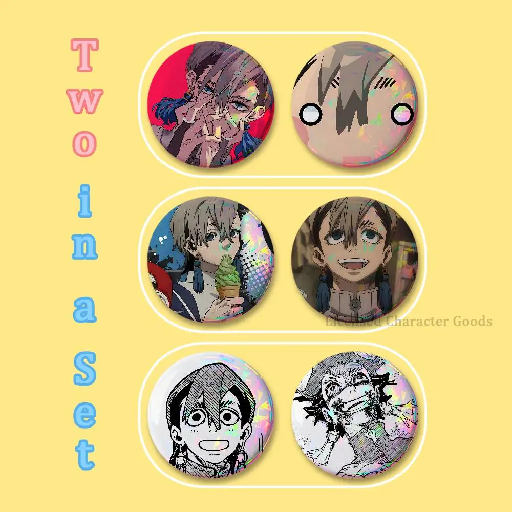Z-Zanka N-Nijiku Printed Pins 2 piece set Couple Badges Decorations Souvenir Collectibles 25 32 44 58 75 mm