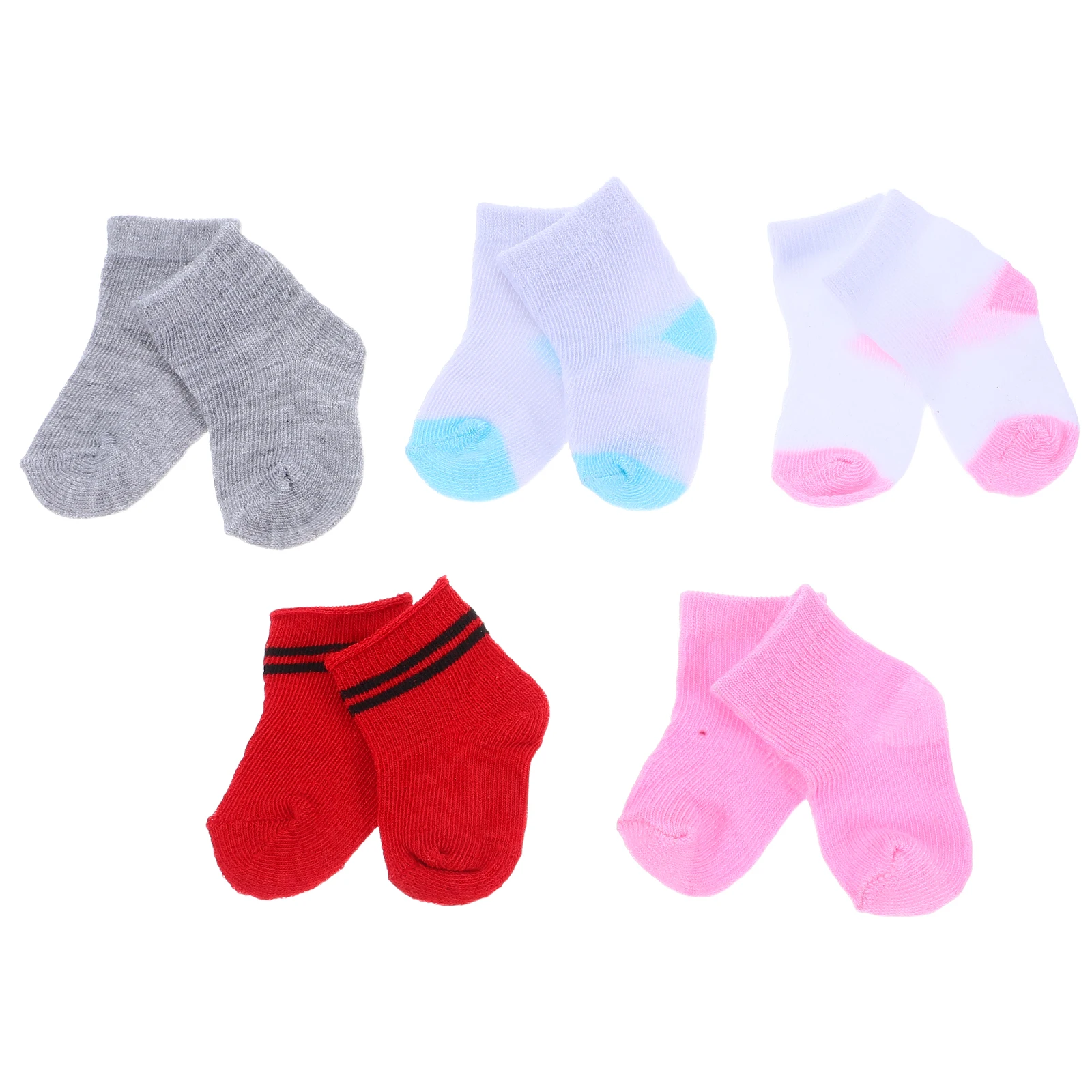 

5 Pairs Accessories Socks Baby Action Figure Dress up Toy Child