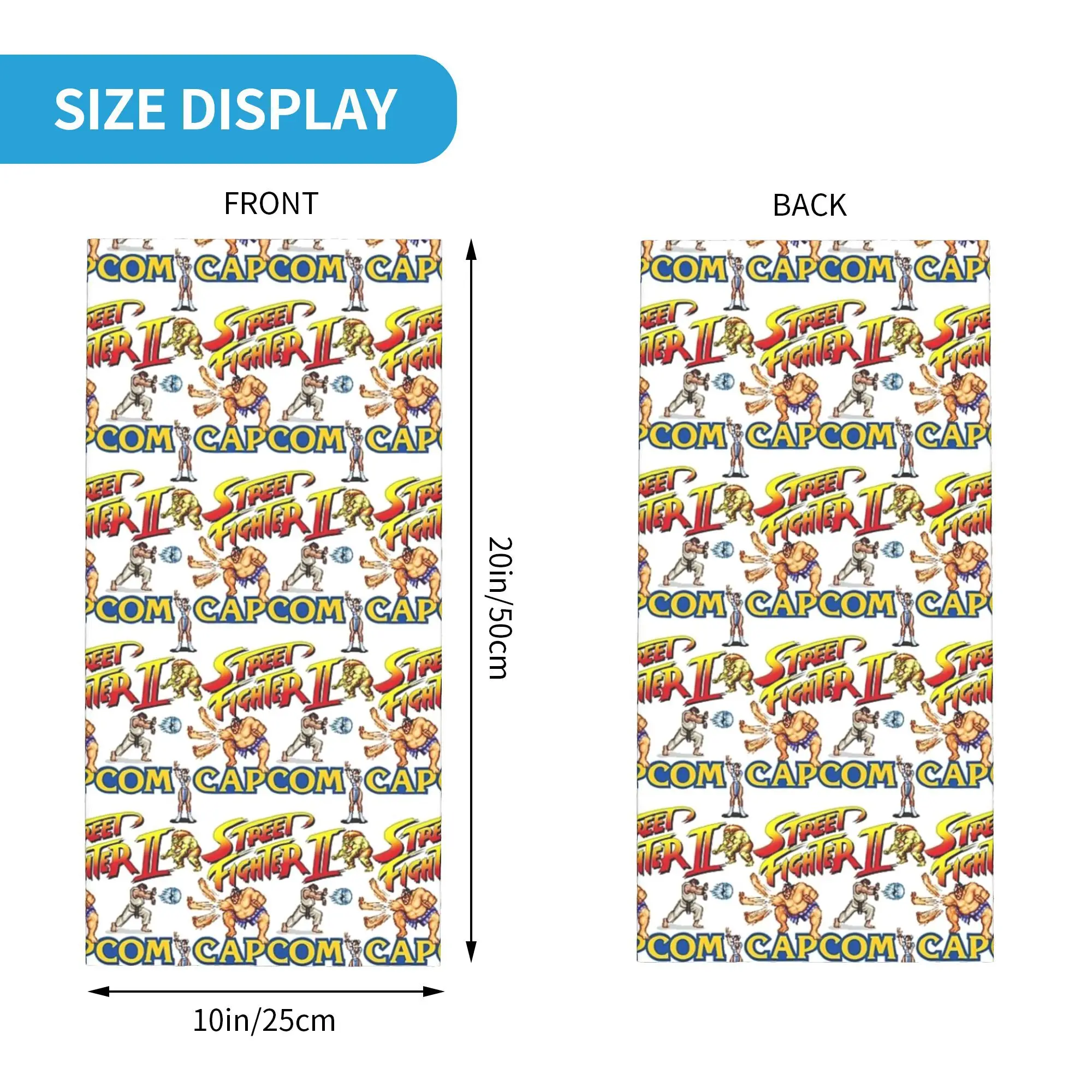 ستريت فايتر 2 توربو نمط باندانا الرقبة الجراب مطبوعة التفاف وشاح متعدد الوظائف عقال ركوب للرجال النساء الكبار