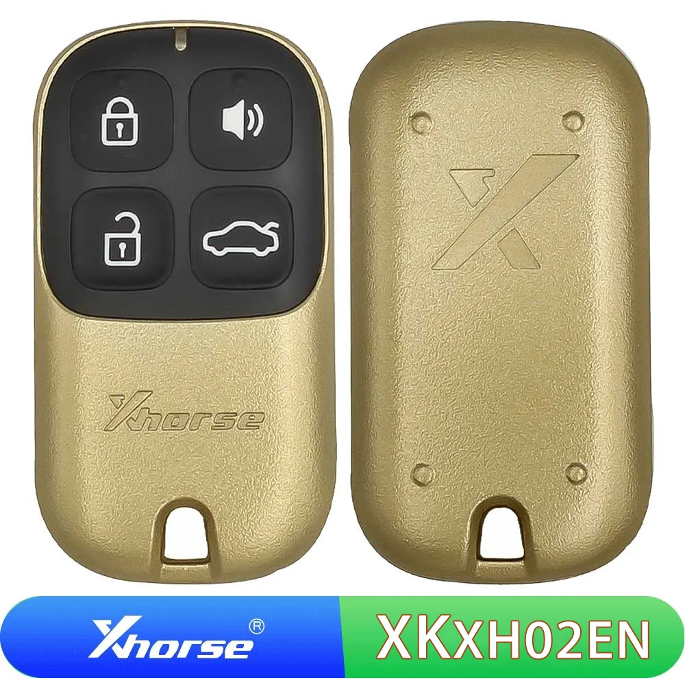 

5 Pcs/lot XKXH02EN Xhorse XK Wired Remote Key VVDI Car Key 4 Buttons Gloden Universal Car Key