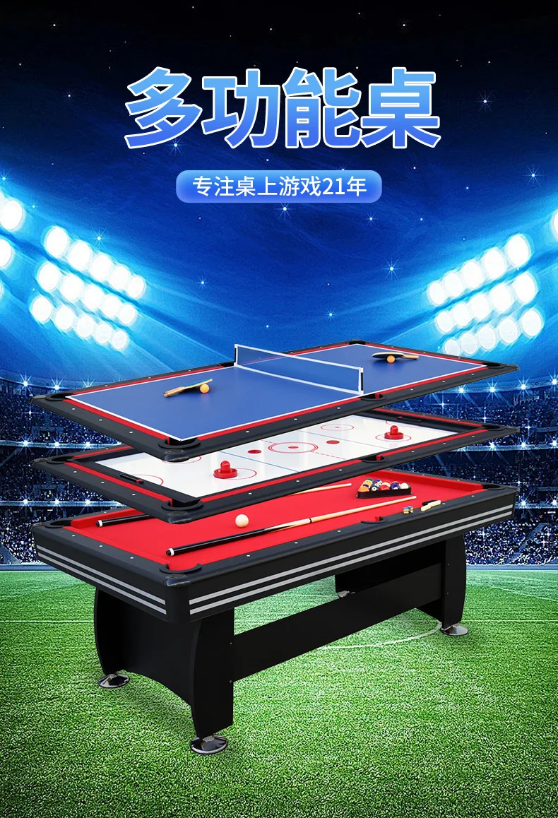 Custom Source Direct 3-in-1 Multifunctional Air Hockey Pool Table Tennis Table MDF Cushion Material