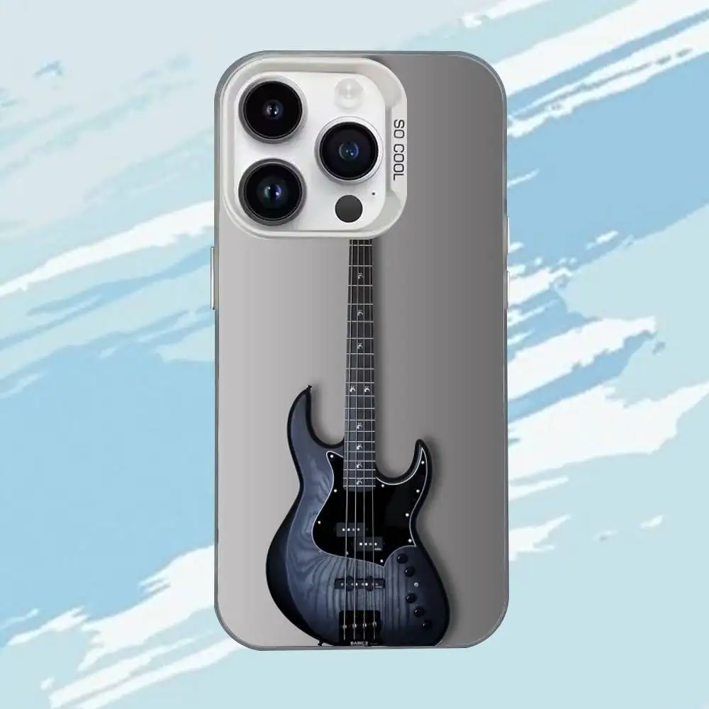 حافظة هاتف B-Bass Music لهاتف iPhone 17,16,15,14,13,12,11,Mini,Pro,E,MAX غطاء مقاوم للصدمات من الحلوى البيضاء غير اللامعة