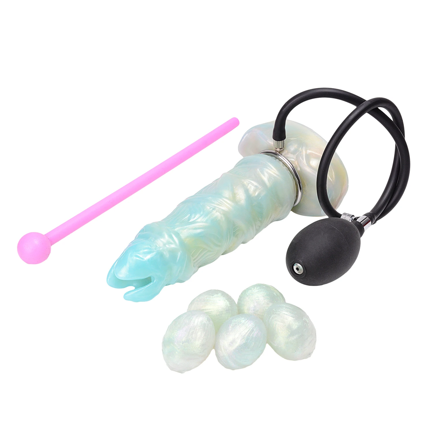 ELKKOST سيليكون وضع البيض الهوائي Ovipositor مع مضخة قابلة للنفخ الخيال الشرج الجنس لعب مع مصاصة Diy بها بنفسك بيض الجيلاتين الجنس لعب