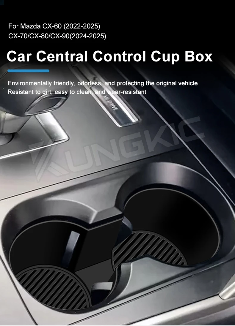 Silikon für Mazda CX-60 CX-70 CX-80 CX-90 2024 2025 2026 Mittelkonsole Getränkehalter-Begrenzer Premium-Aufbewahrung – Detail 1