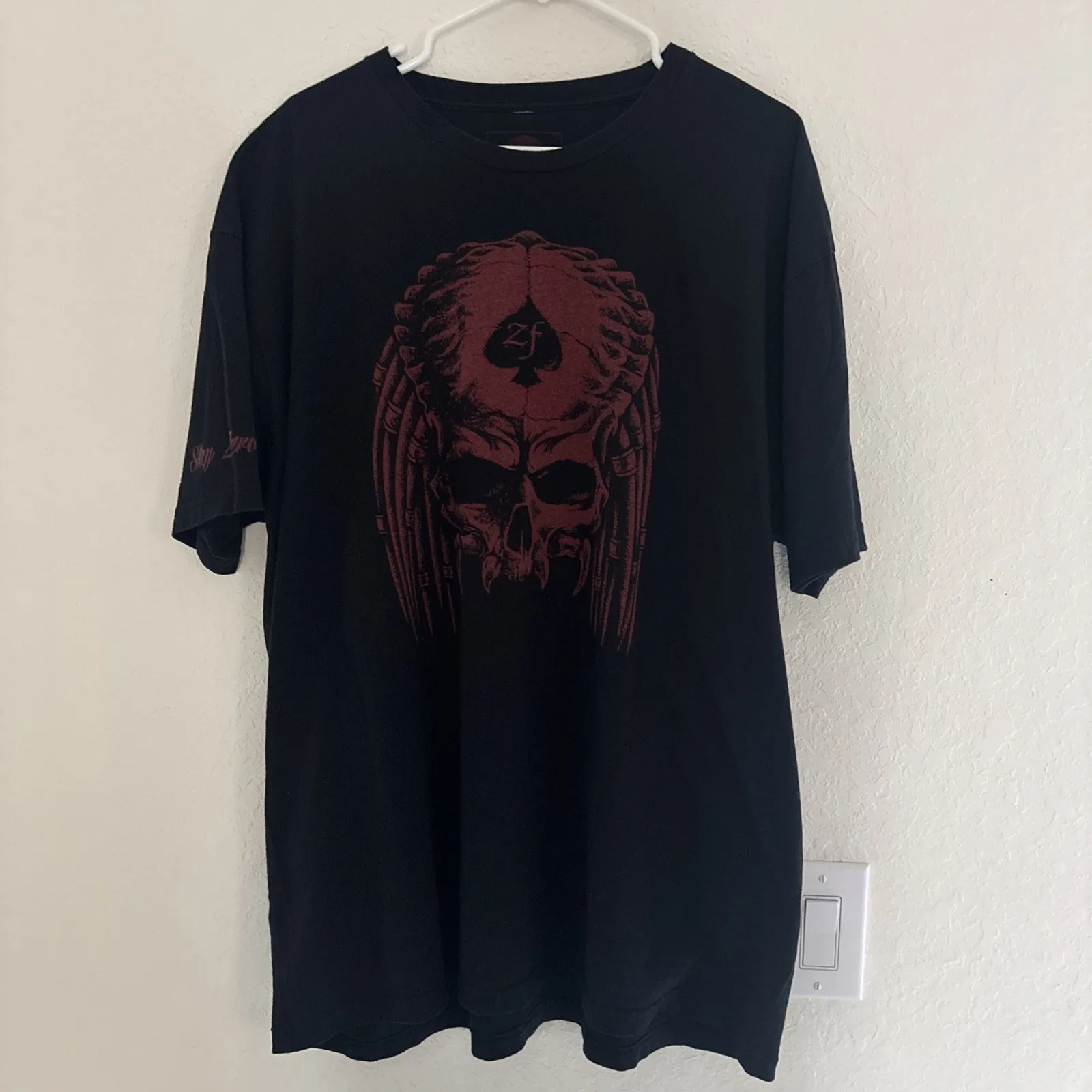 Zero Foxtrot Shirt Mens 3XL Black Red Predator Skull Graphic Tee Stay Zero USA