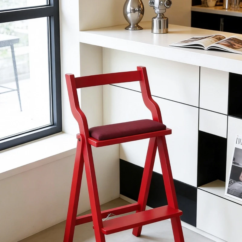 Home bar chair folding bar chair simple folding dining room living room solid wood