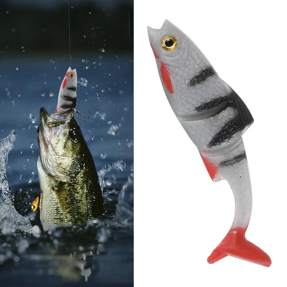 

Portable 8cm Soft Fishing Lures T Tail 3D Eyes Simulated Fake Bait Artificial Fish Silicone Fishing Tackle Sea Fishing