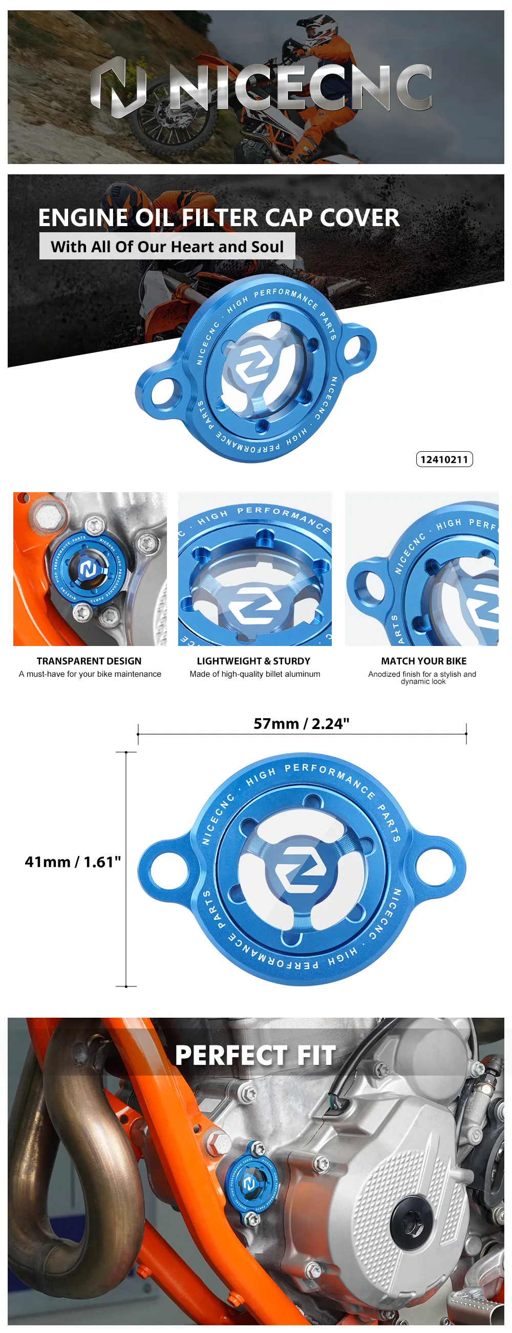 (EU-Lager) Für KTM SXF 450 2009-2025 Motorölfilterdeckel SX-F 350 EXC-F 350 EXC-F 450 EXC-F 500 Für Husqvarna FE 450 – Detail 2