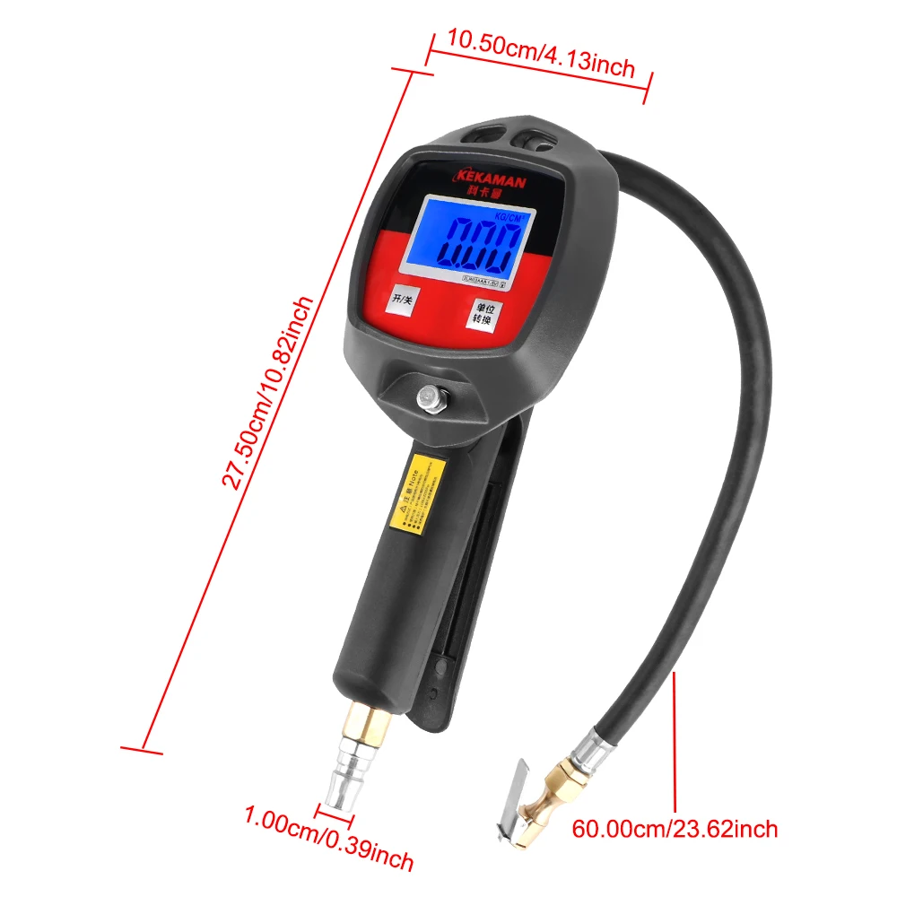 Inflator Pump Tools Digital Tire Inflator Tire Air Pressure Monitoring Gauge Tester Car Motorcycle Multifunctional 0-16Bar