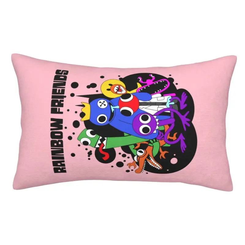 

Custom Modern Cute Rainbows Friend Play Gamer Cushion Cover for Bed Sofa Soft Throw Pillow Case Rectangle