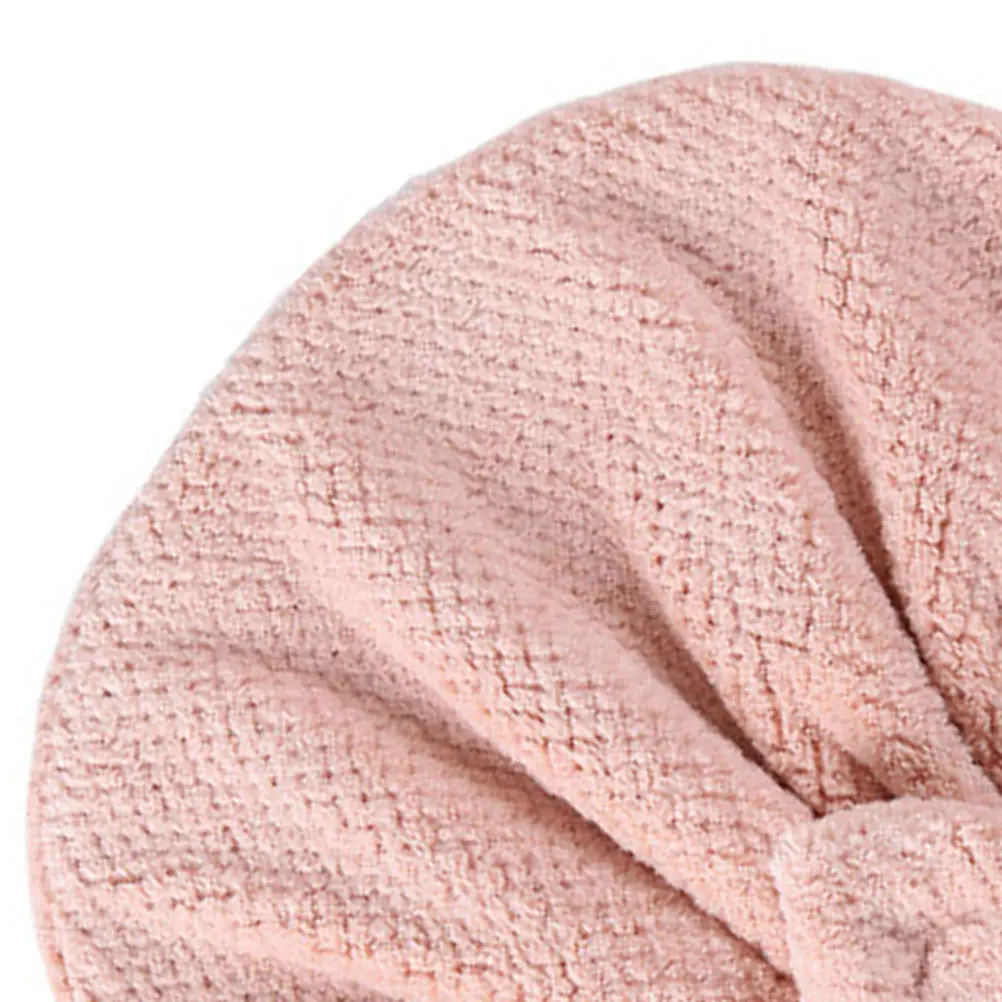 

Hair Drying Cap Coral Fleece Pink Thickened Microfiber Shower Cap Absorbent Quick Dry for Makeup Facial Bathing