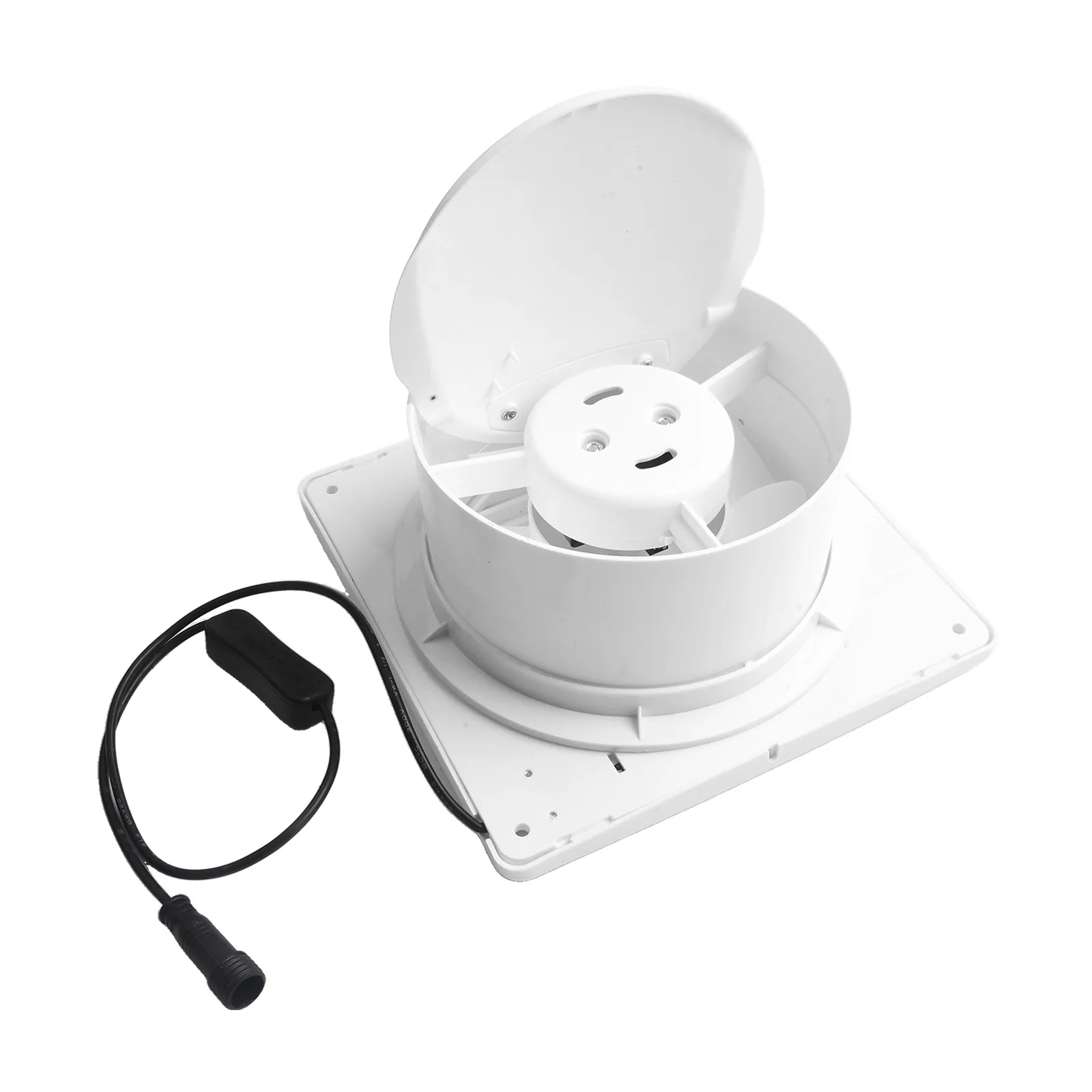 Ventilatore di sfiato a risparmio energetico Ventilatore da bagno silenzioso Installazione fai-da-te Funzionamento silenzioso Resistente agli agenti atmosferici Facile installazione Colore bianco
