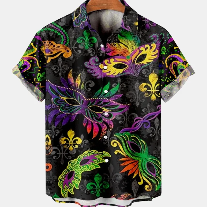 Mens Summer Hawaiian Floral Vintage Oversize Shirt Casual Tropical Island Idol Palace Camisa Masculina Slim Fit Harajuku Clothes