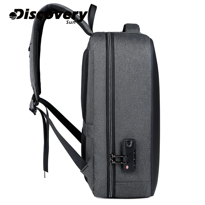 Discovery-Sun Men\'s Backpack Laptop Backpack Business Waterproof Travel Bag Large Capacity USB Charging Bag Stolen Lock Backpack