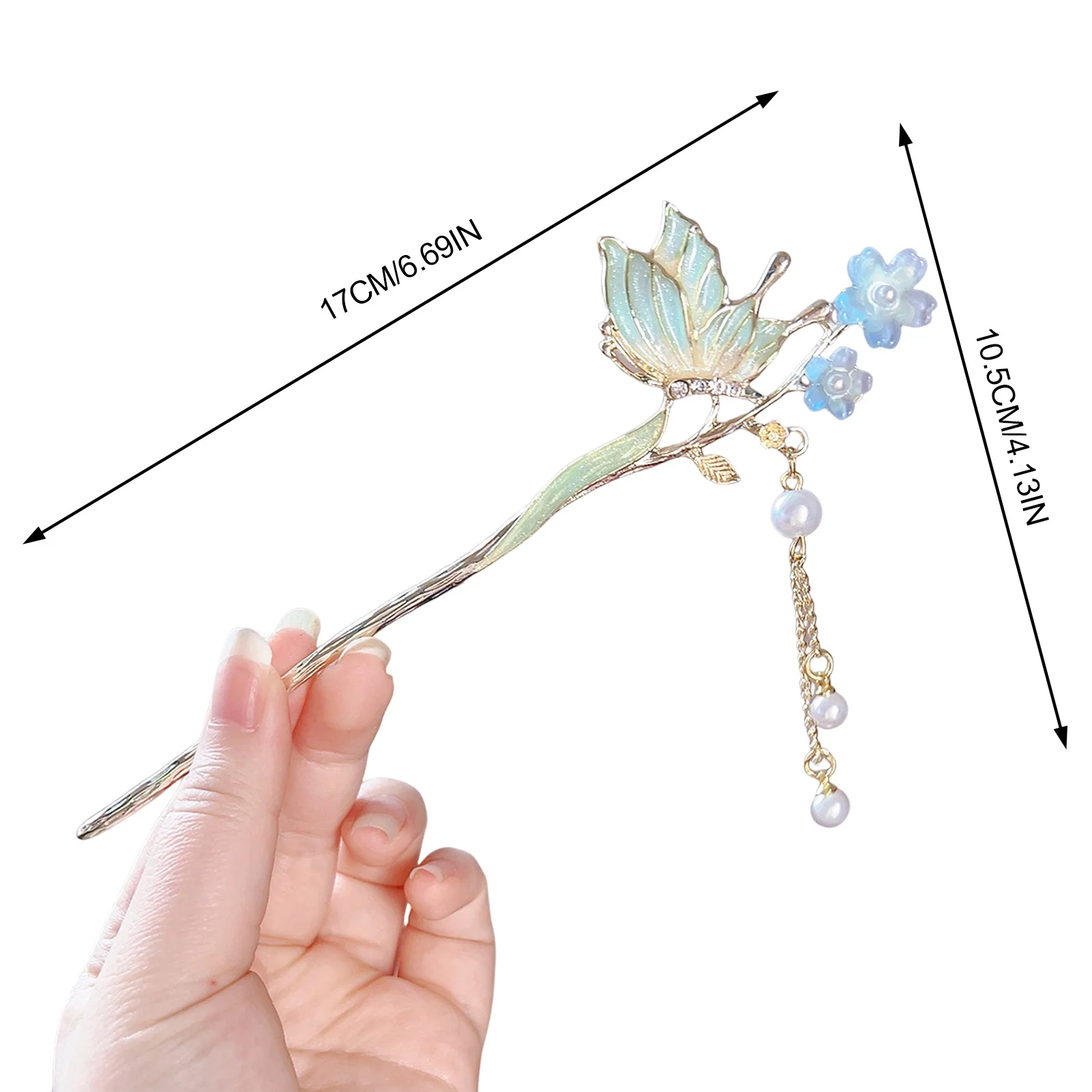 Women Elegant Hair Chignon with Tassel Neo-Chinese Style Cheongsam Hair Chopsticks Ideal Gift for Mother Daughter