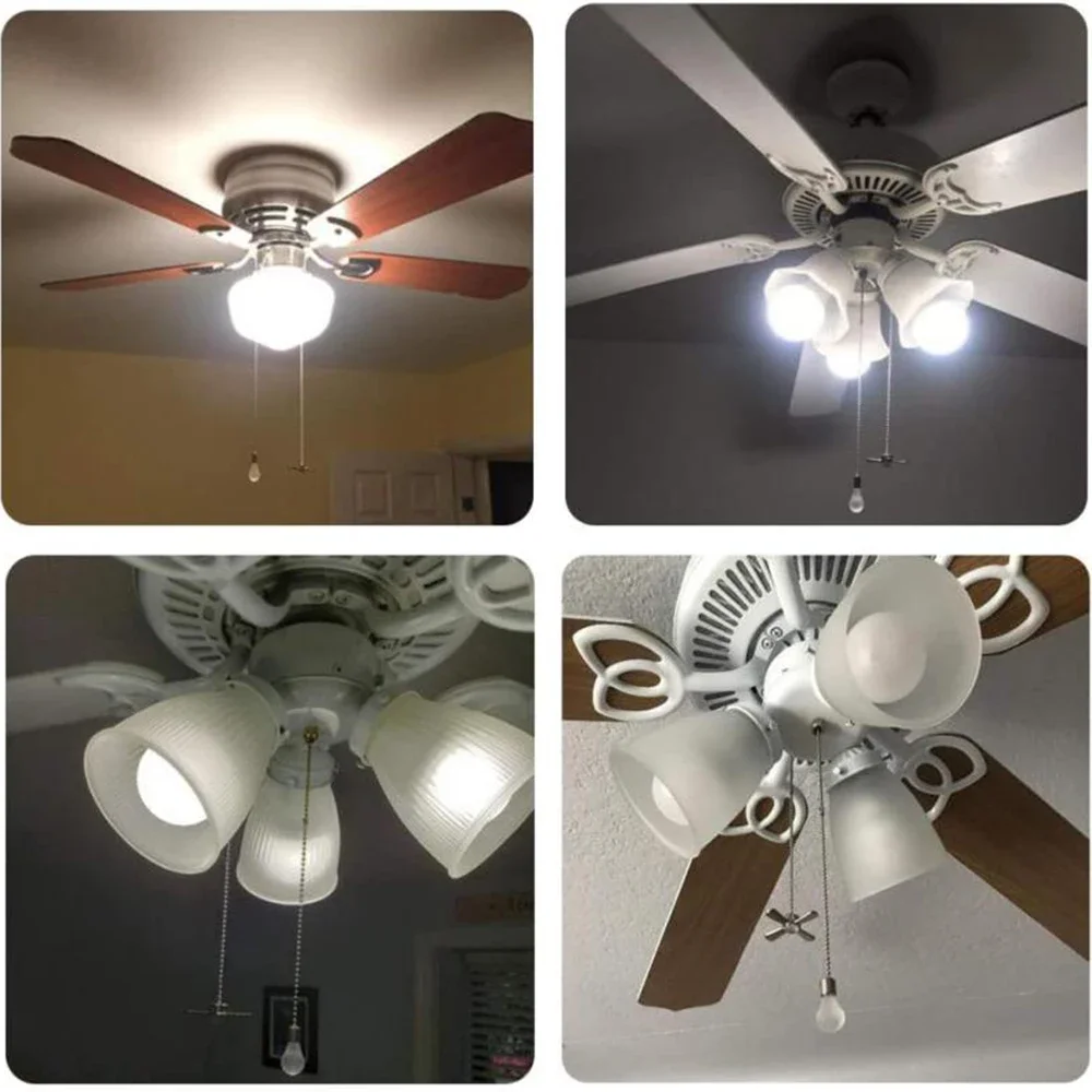 1*Ceiling Fan Pull Chain Beaded Ball Extension Chains With Light Bulb And Fan Cord Light Bulb Fan Pull Buckle Chandelier Parts