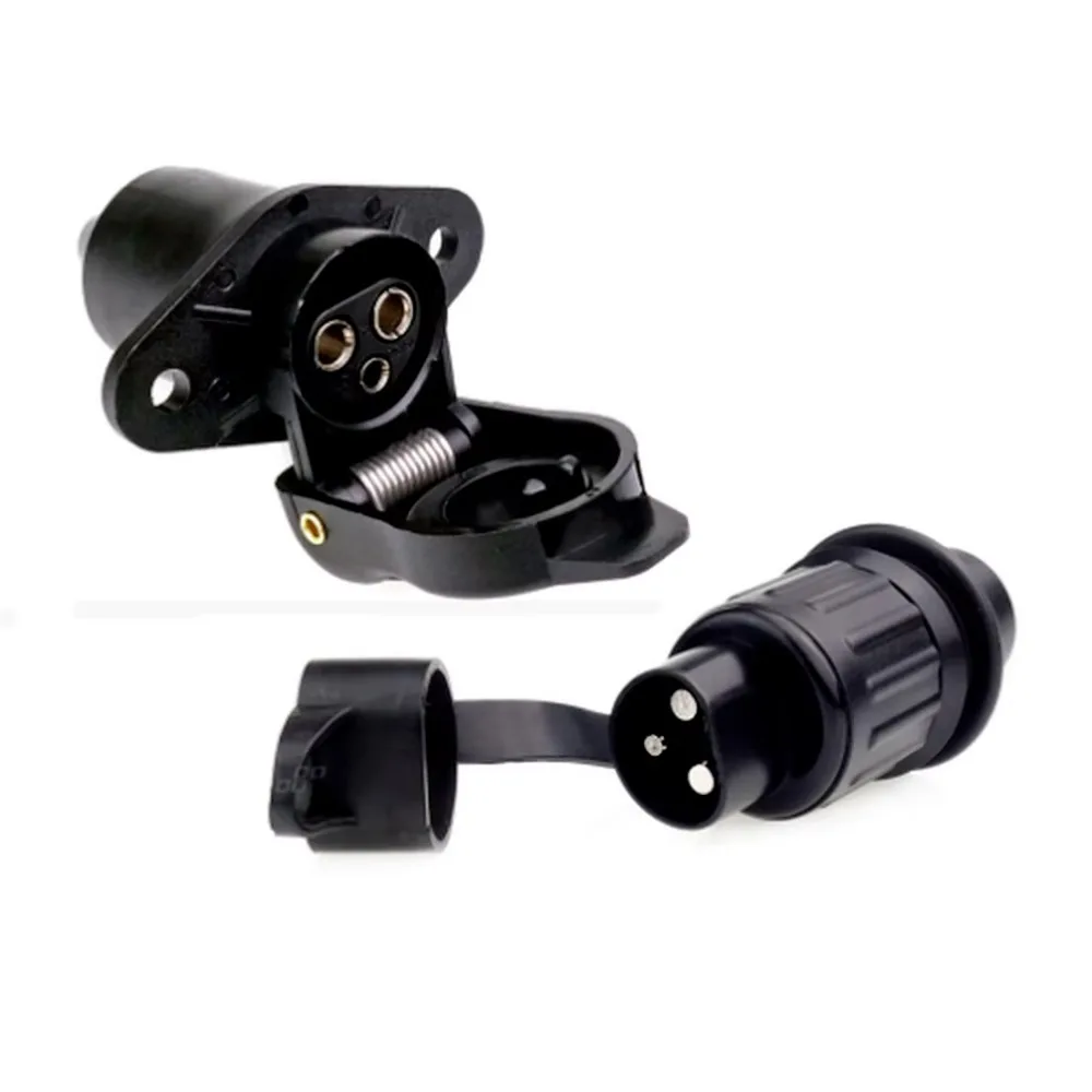 Trailer Plug Adapter Motorhome Power Cord Socket Connector Trailer Socket 3-pin to DIN 72575 + DIN 9680 6-24 Volts