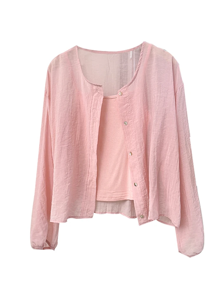 Estate Nuovo Allentato Lungo Sve Micro Trasparente irt Donna Misto Sle Sottile Tuta Sportiva Top Versione Coreana Miss Jo Miss