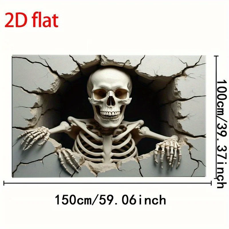 1 زخرفة كسر جدار جمجمة الهالوين - كسارة حائط زاحفة مصنوعة من البوليستر، مثالية لحفلات الهالوين #2