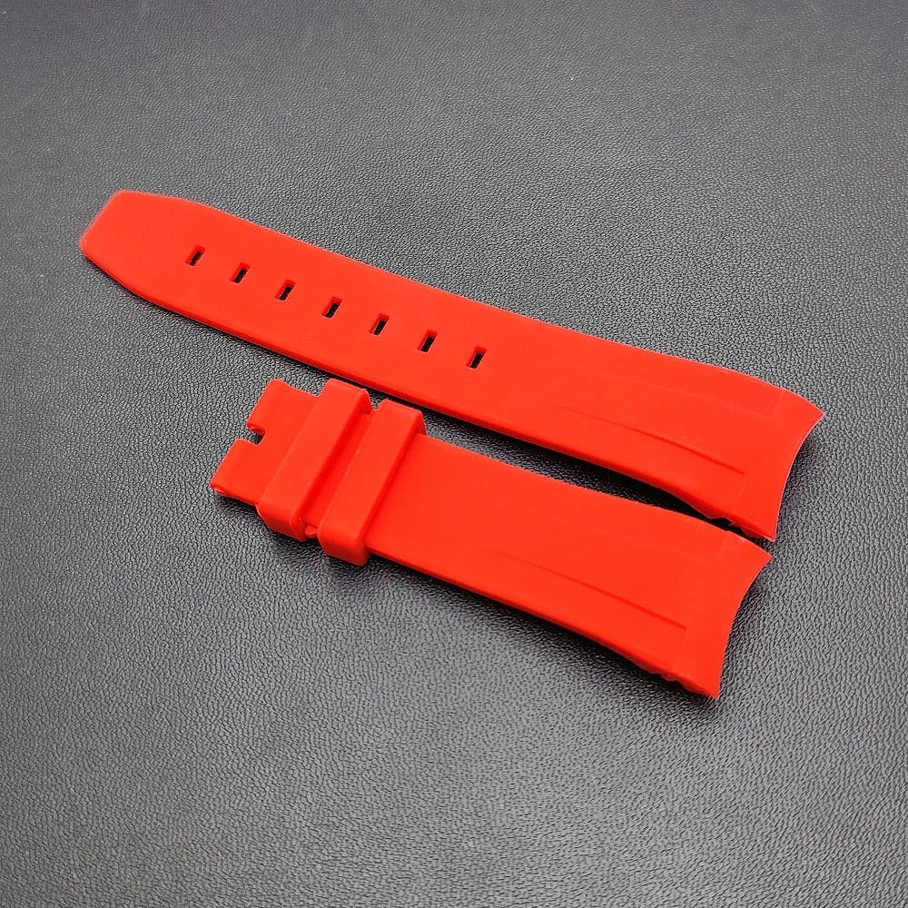 Matching Watch/Case With Black/Green 22mm watch strap Rubber Replacement Bracelet Watch Accessories Watch band